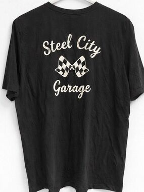 Steel City Garage Men's Black Graphic Short Sleeve Tee
